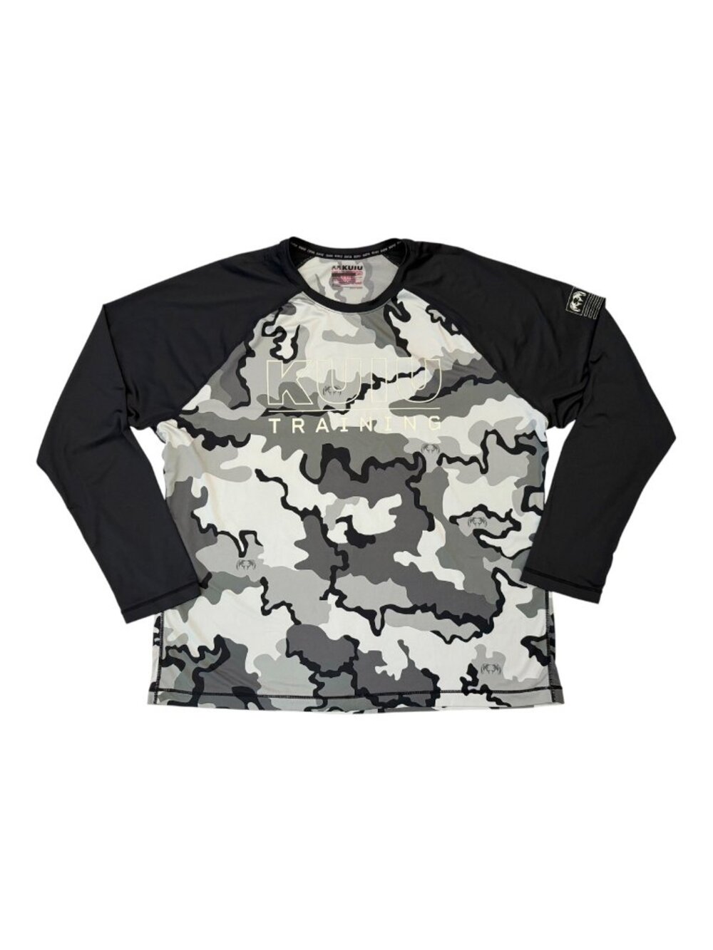 KUIU Training Long Sleeve Shirt Men's XXL Black Gray Camo Coolmax Wicking